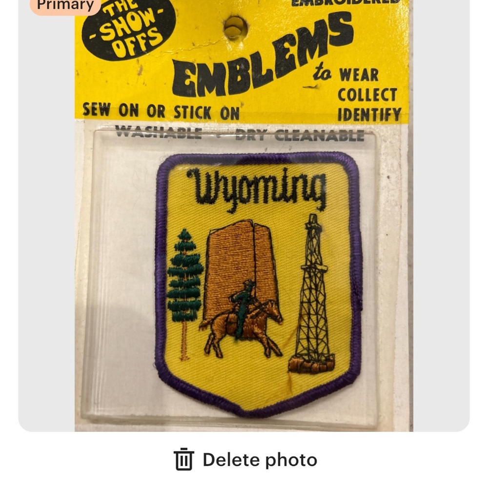 Emblems Embroidered Patch 'The Show Offs' vintage 70s Wyoming